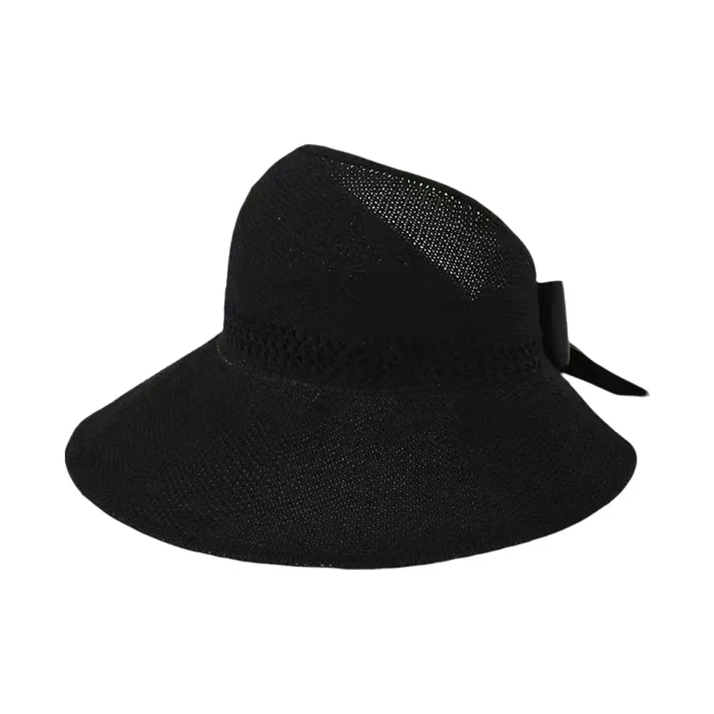 Summer Sun Hat Fashionable Travel Bow Women's Holiday Straw Beach Folding Hat Brim Sun Hat Protection Large Hat Sun K9K3