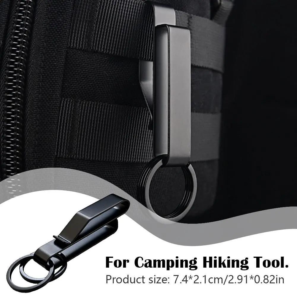1Pcs Steel Belt Hook Carabiner Car Keychain Belt Hanger Bottle Hook Hook Camp Water Holder Tactical Outdoor EDC Tool