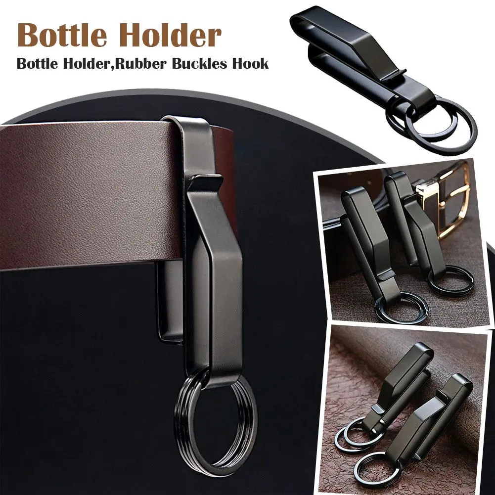 1Pcs Steel Belt Hook Carabiner Car Keychain Belt Hanger Bottle Hook Hook Camp Water Holder Tactical Outdoor EDC Tool