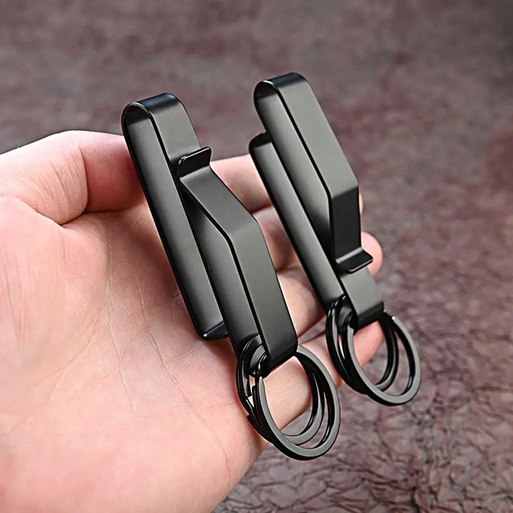 1Pcs Steel Belt Hook Carabiner Car Keychain Belt Hanger Bottle Hook Hook Camp Water Holder Tactical Outdoor EDC Tool