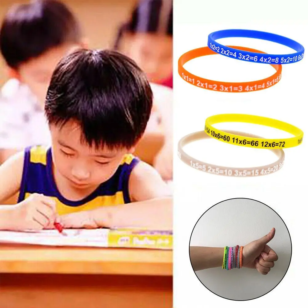 Soft Silicone 12Pcs/Set Multiplication Tables Bracelet Learn Math Education Wristband For Kids Preschool Teaching Aids Math S8J9