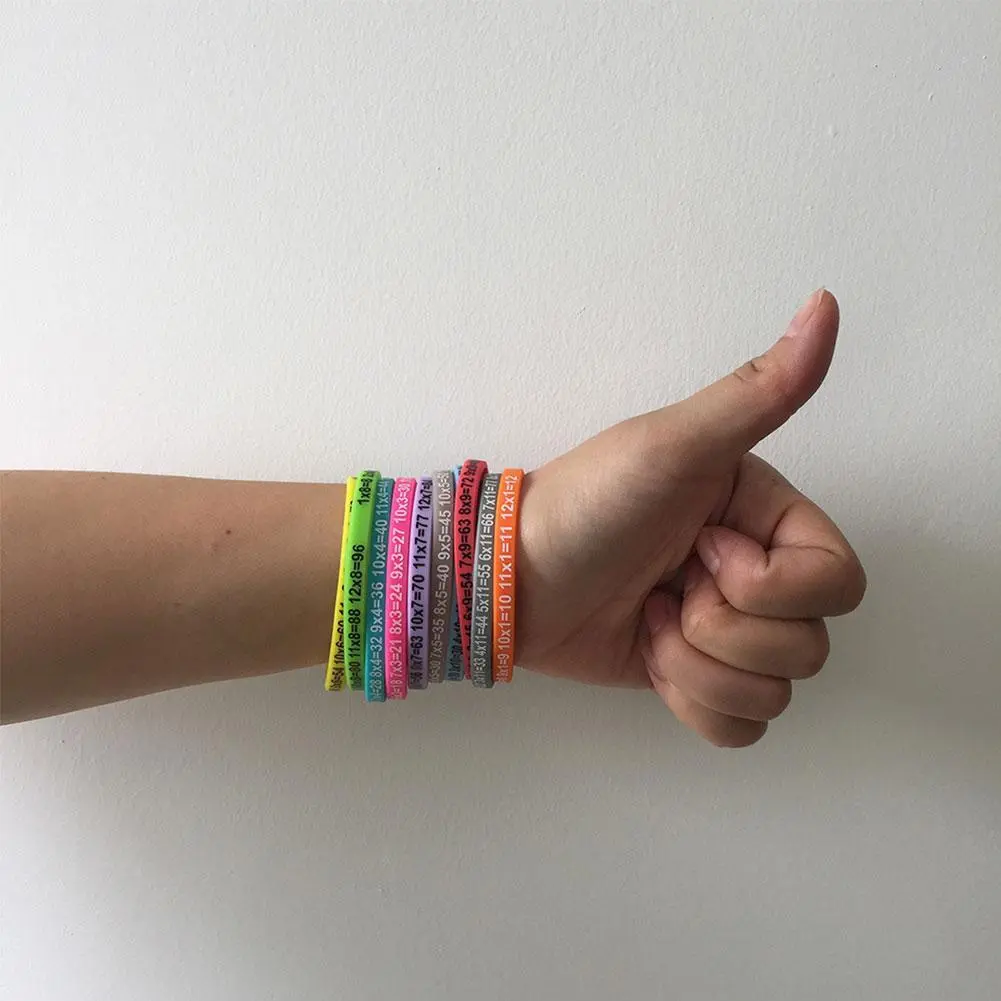 Soft Silicone 12Pcs/Set Multiplication Tables Bracelet Learn Math Education Wristband For Kids Preschool Teaching Aids Math S8J9