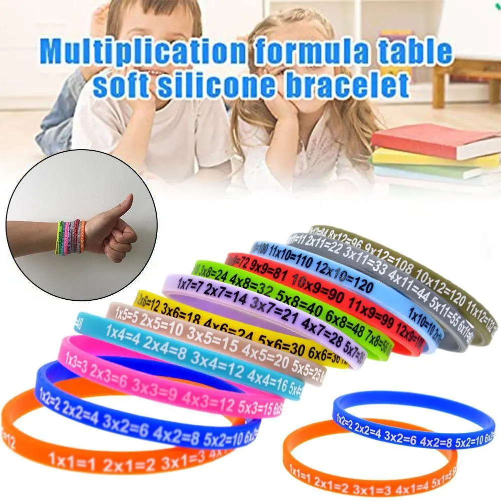 Soft Silicone 12Pcs/Set Multiplication Tables Bracelet Learn Math Education Wristband For Kids Preschool Teaching Aids Math S8J9
