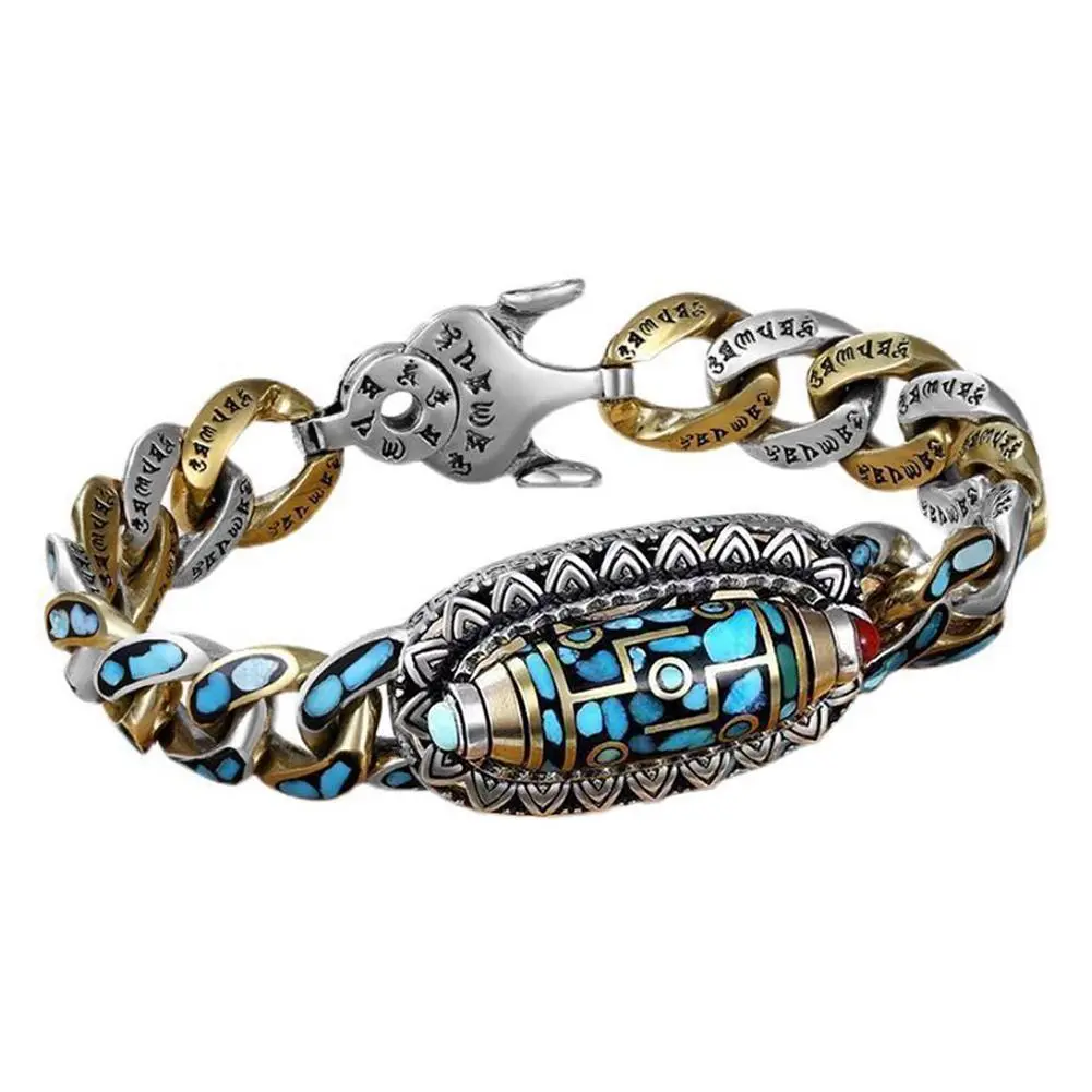 High-end Six-character Mantra Retro Men's and Women's Bracelets Personality Chinese Style Men's Fashion Jewelry