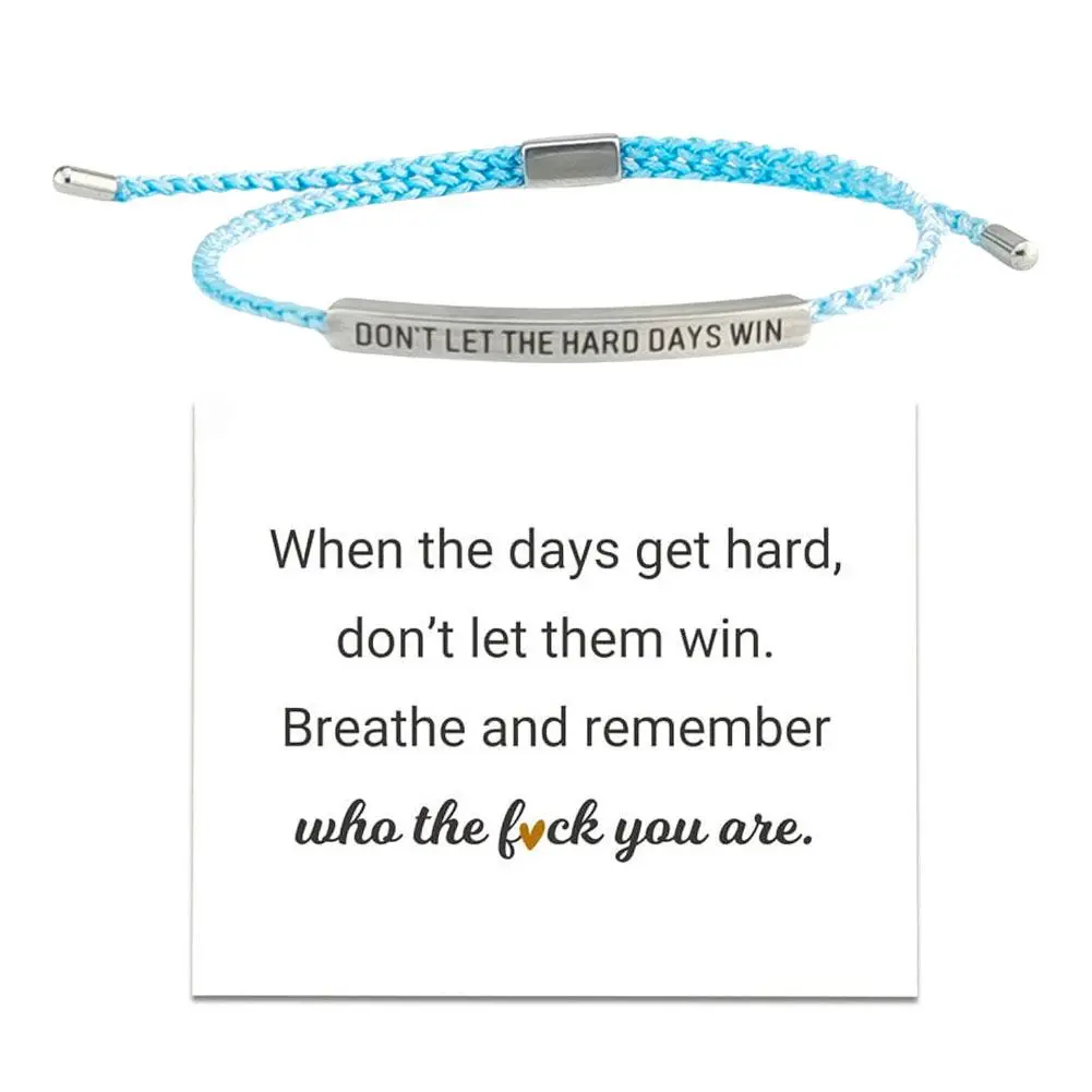 Titanium Steel Bent Tube Engraved Wristband Adjustable Let Win Bracelet Hand Don't Hard Woven Personalized Days Bracelet Ro A2R4