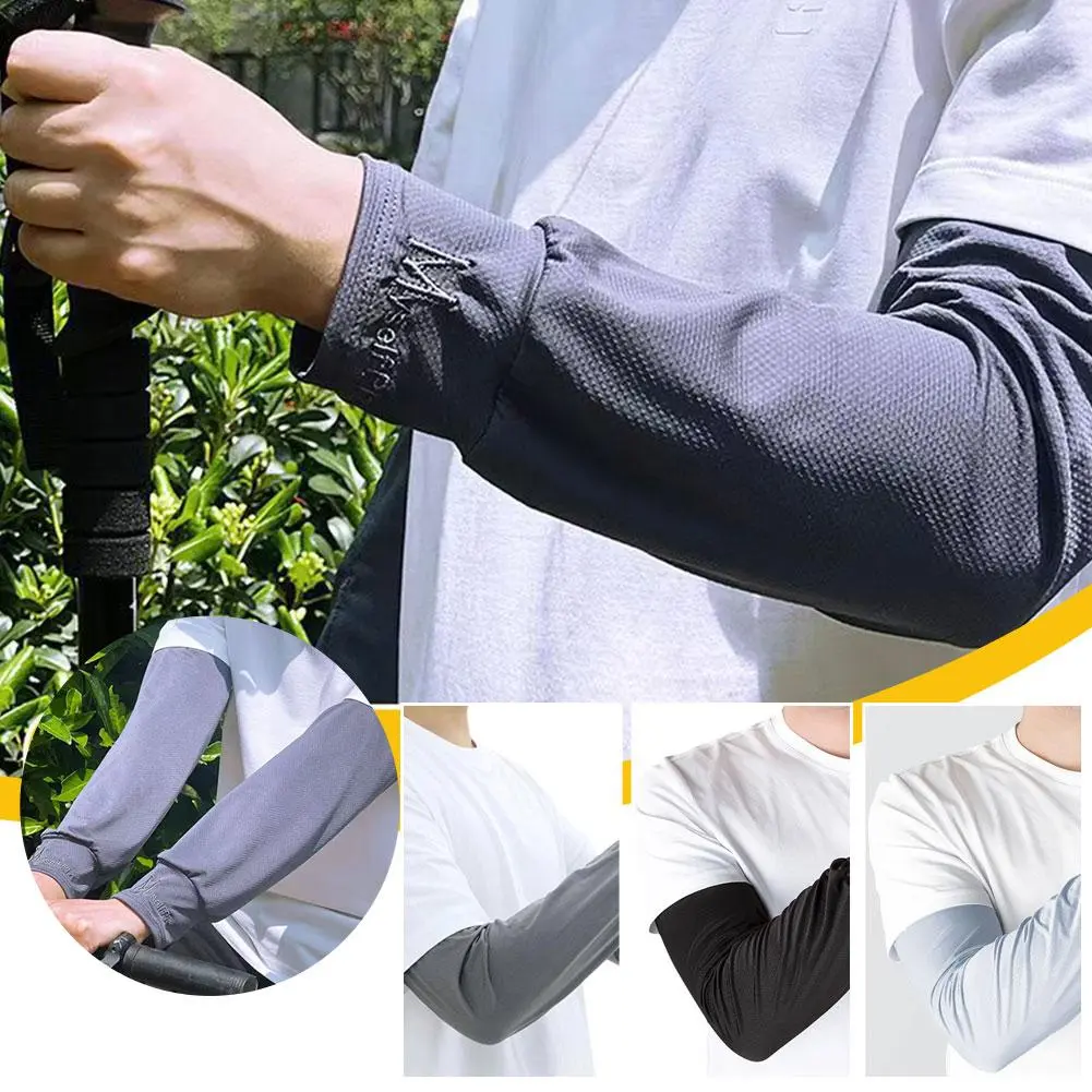 Sunscreen Arm Covers Men Cycling Arm Case Loose Enlarged Arm Sleeve Outdoor Sport Sun Protection Cuffs Breathable Arm Warme