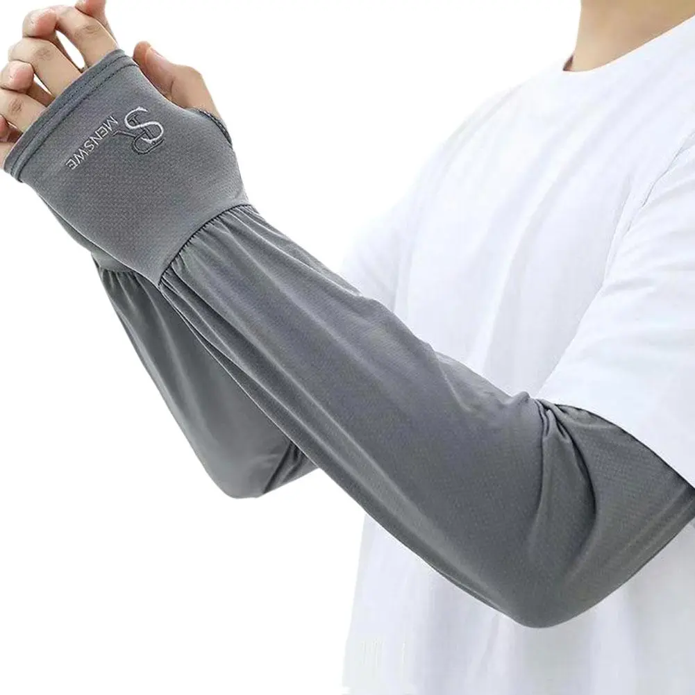 Sunscreen Arm Covers Men Cycling Arm Case Loose Enlarged Arm Sleeve Outdoor Sport Sun Protection Cuffs Breathable Arm Warme