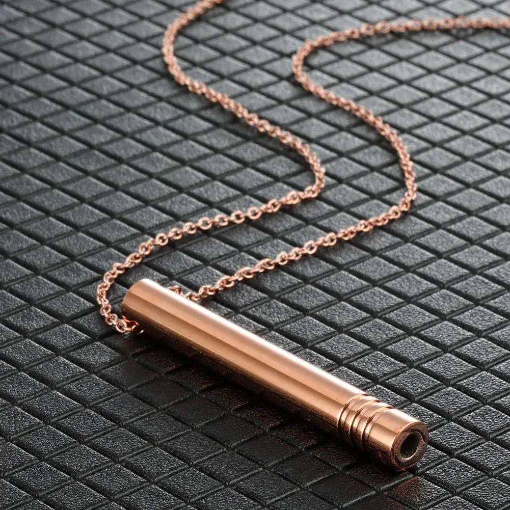 Steel Anxiety Breathing Necklace for Women Stress Relief Meditation Necklaces Yoga Ritual Female Jewelry Accessories