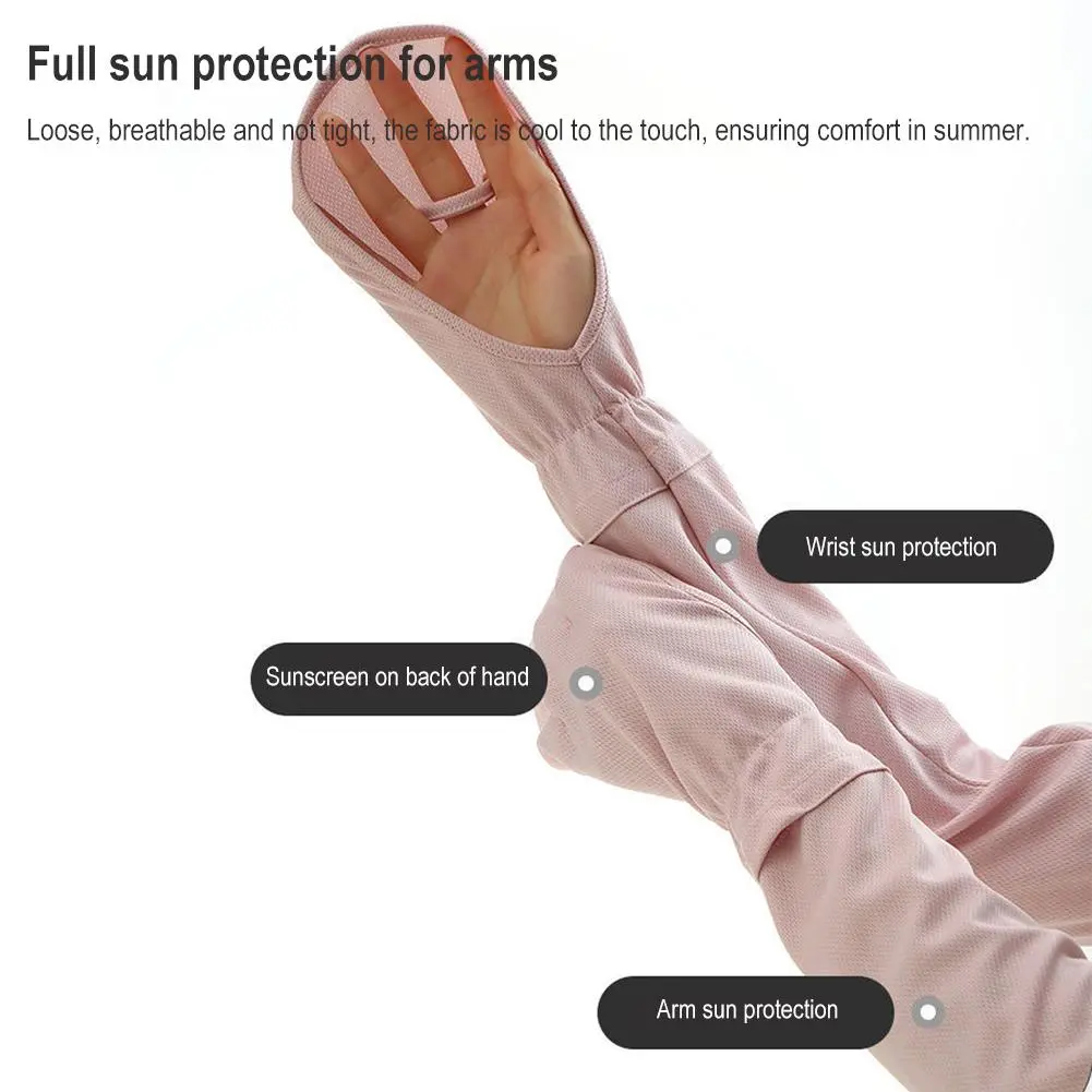Ice Silk Sleeves Women Summer Sun Protection Men Fishing Cycling Breathable Hand Sock Non-Slip Gloves Arm Warmer Driving Sleeve