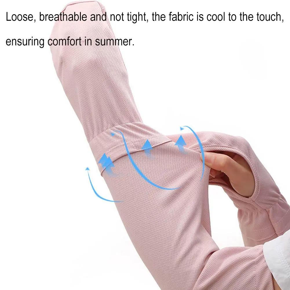 Ice Silk Sleeves Women Summer Sun Protection Men Fishing Cycling Breathable Hand Sock Non-Slip Gloves Arm Warmer Driving Sleeve