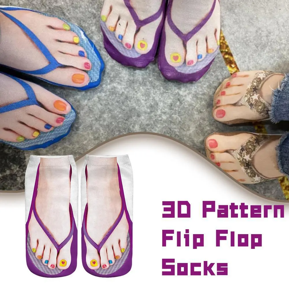 2024 New Funny 3D Printed Toe Flip Flops Skull Canvas Shoes Patterned Creative Ankle Socks Unisex Halloween Christmas Gift