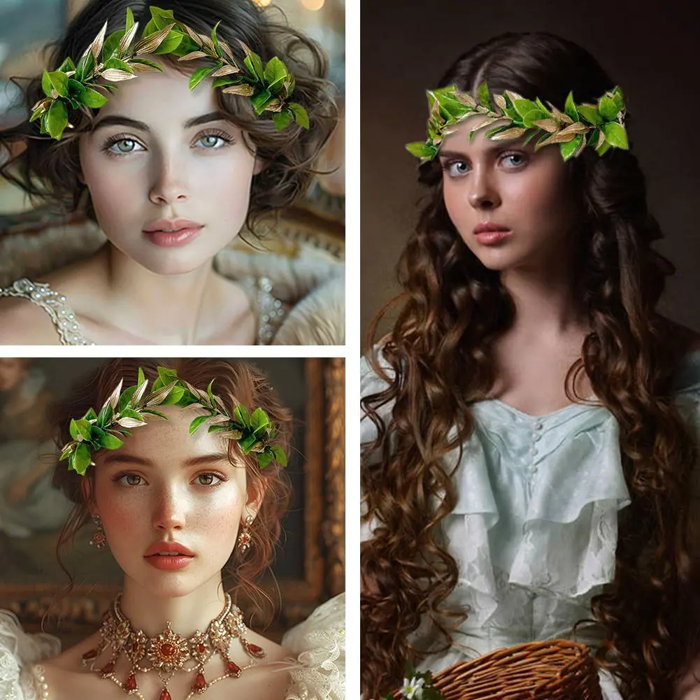 Unisex Cosplay Laurel Leaf King Headband Crown Greek Headband Fairy Forest Elf Halloween Circlet Party Elven Headpiece Wood H8P5