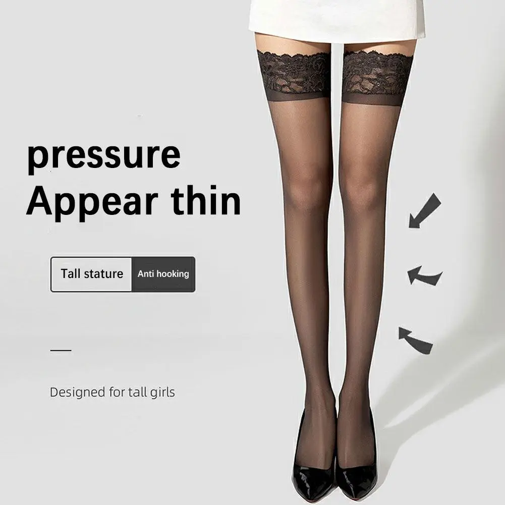 Summer Non Slip Lace Lace Stockings Ultra Thin Over The Knee Stockings Thigh Black Silk Tall Socks