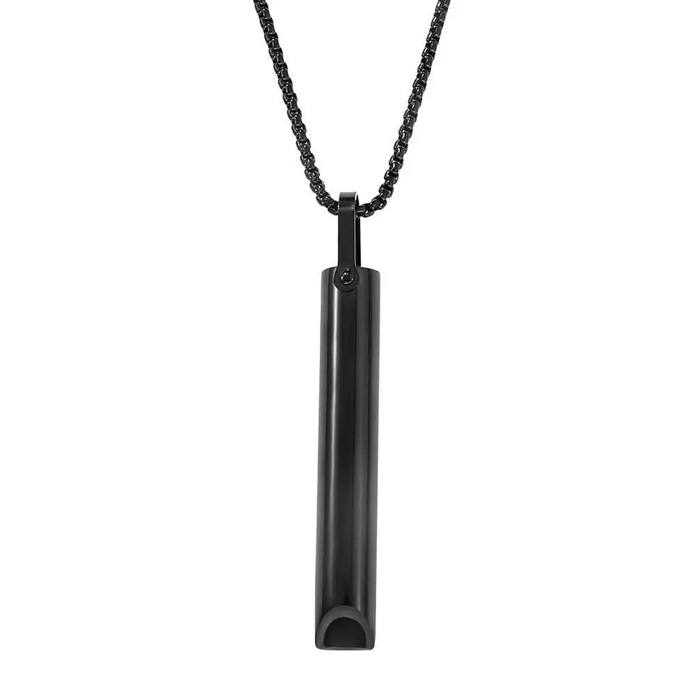 Stainless Steel Mindfulness Breathing Necklace for Women Men Relief Anxiety Pendant Stress Panic Attack Relief Meditation Tool