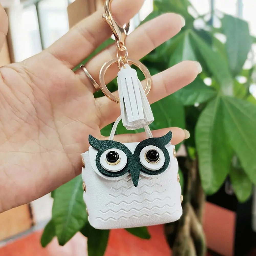 PU Leather Coin Purses Cute Key Bag Owl Coin Purse Mini School Bag Car Key Chain Pendant Lady Wallet Coin Purse Keychain