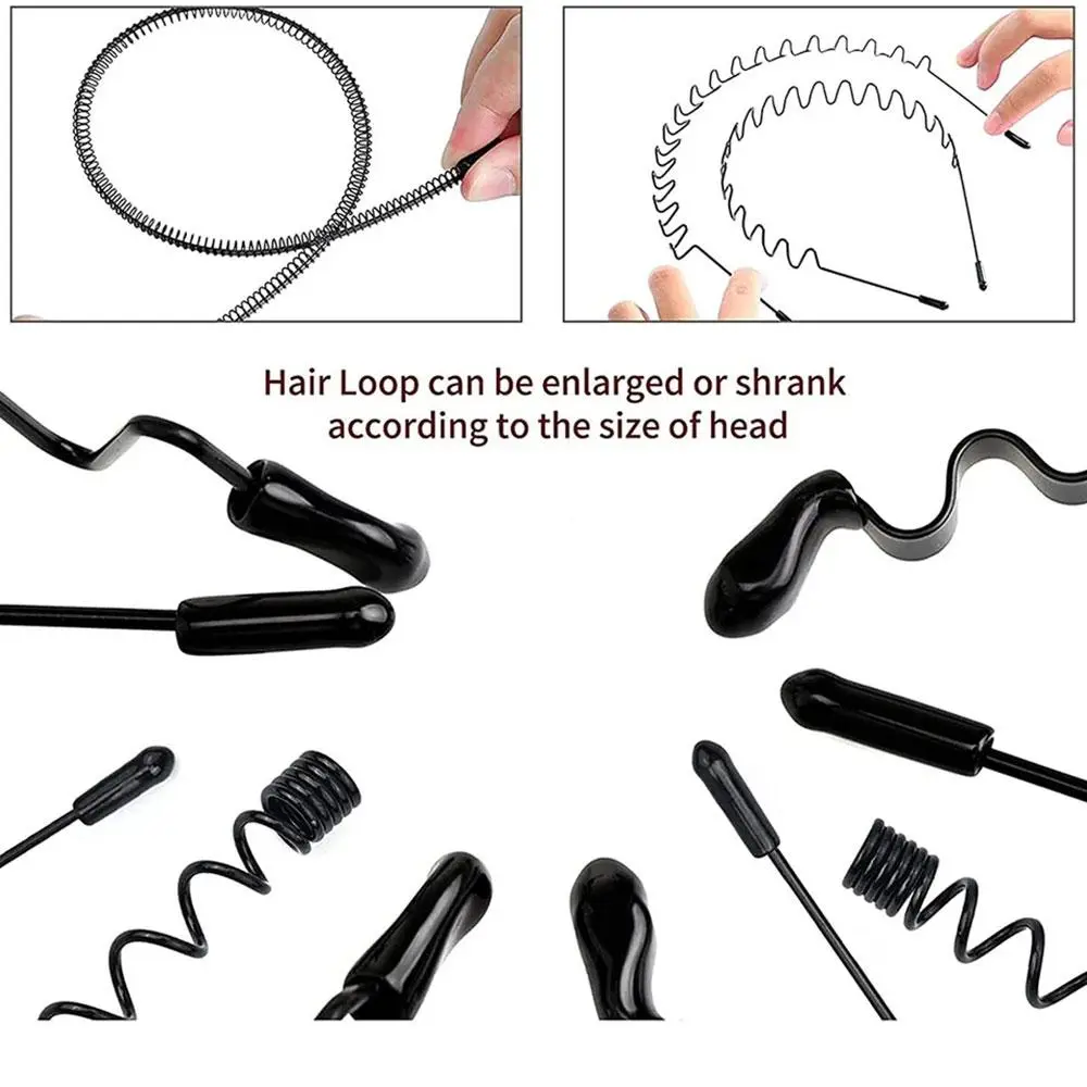 Metal Iron Headband Mens Women Unisex Black Hair U2G1 5mm Width Fashion Head Hoop Hair Sport Band Accessories Hairband P3J3