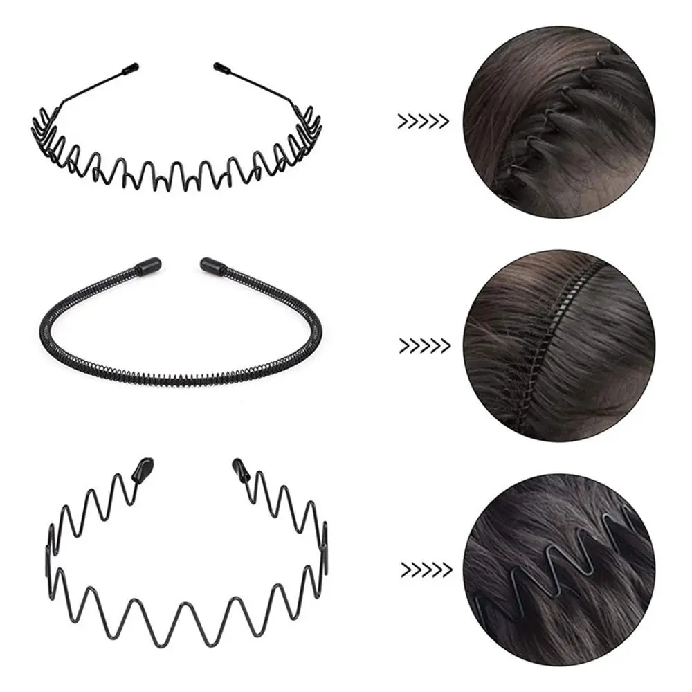 Metal Iron Headband Mens Women Unisex Black Hair U2G1 5mm Width Fashion Head Hoop Hair Sport Band Accessories Hairband P3J3