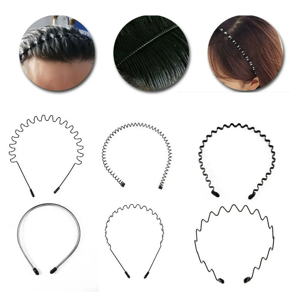 Metal Iron Headband Mens Women Unisex Black Hair U2G1 5mm Width Fashion Head Hoop Hair Sport Band Accessories Hairband P3J3