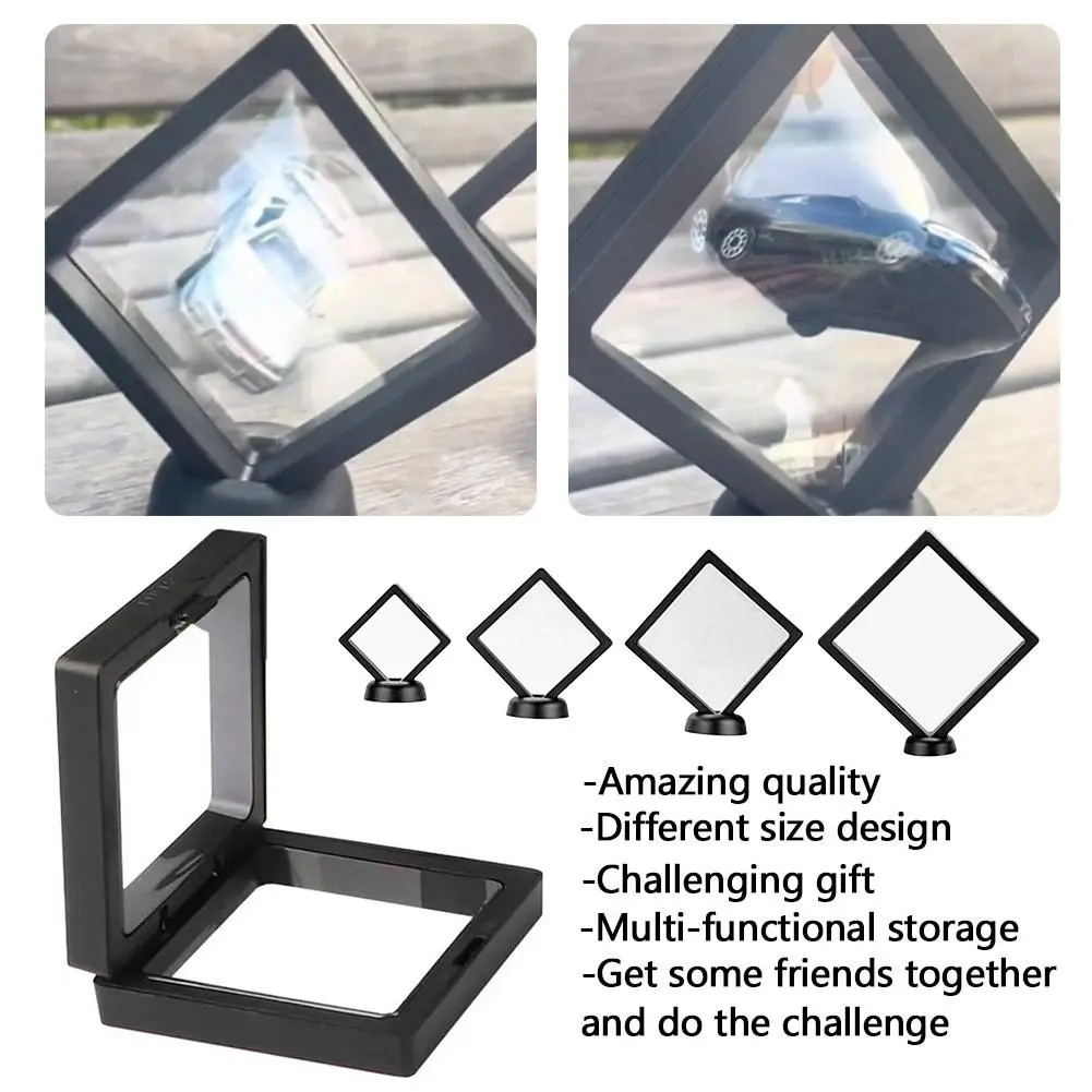 Floating Frame 3D Display Jewelry Box Suspension Storage PE Film Antioxidation Organizer Floating Flexi Frames Jewelry Holder