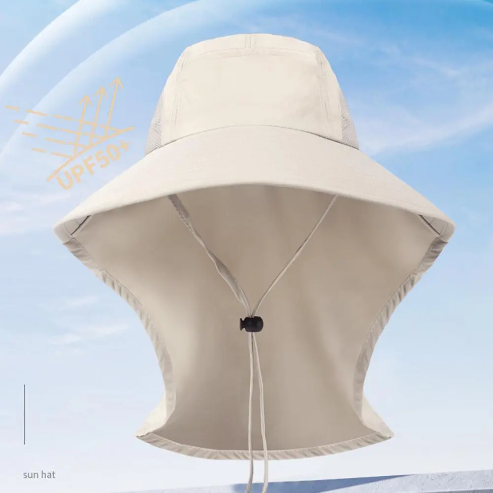 Men Women Summer Beach Sun Hat Breathable Adjustable Solid Color Hat for Outdoor Fishing Hiking Camping Summer Vacation