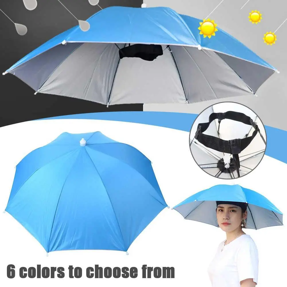 Foldable Outdoor Umbrella Hat Women Men Fishing Headwear Sun Cap Camping Fishing Headwear Cap Beach Head Hats