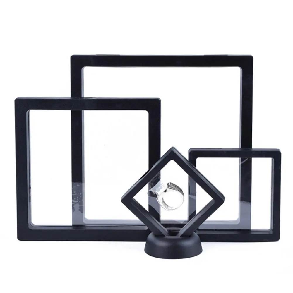 Floating Frame 3D Display Jewelry Box Suspension Storage PE Film Antioxidation Organizer Floating Flexi Frames Jewelry Holder