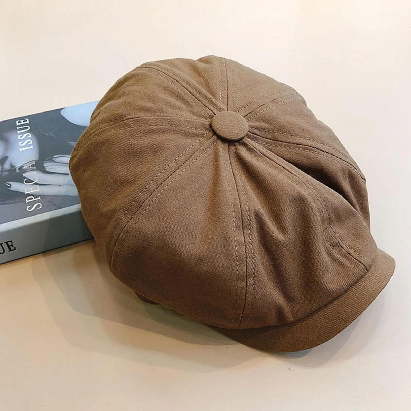 Retro British Style Newsboy Cap Men Cotton Ascot Cap Khaki Male Spring Summer Vintage Brand New Octagonal Flat Cap