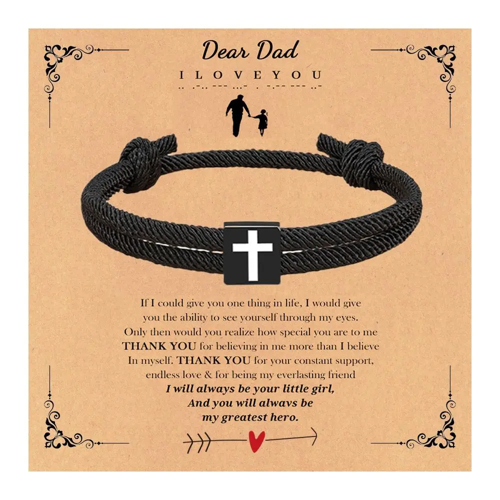Braided Rope Cross Bracelet Jesus Bracelet Adjustable Christian Bracelet Religious Bracelet for Christian Baptism Birthday Gifts