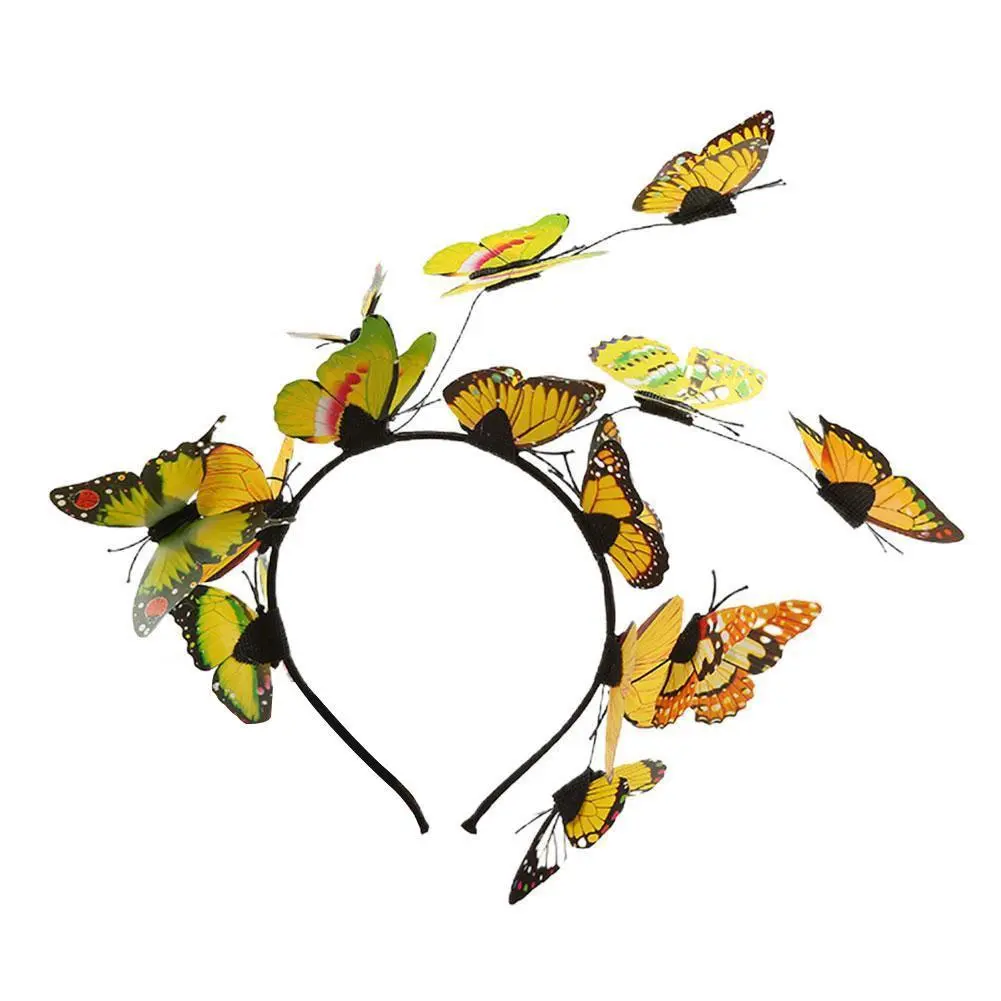 Fairy Wreath Headband Handmade Wedding Headwear Bride Super Fairy Ladies Garland Wedding Butterfly Headband Hair Accessories