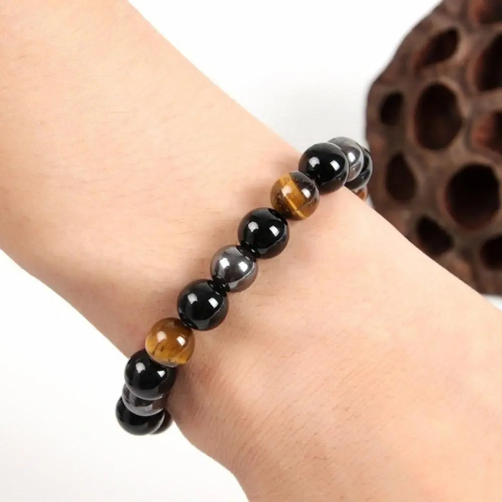 8mm/10mm Tiger Eye Quartz Bracele Natural Stone Beaded Bracelets Tiger Eye Lava Stone Healing Bracelet For Men Women Q5L6