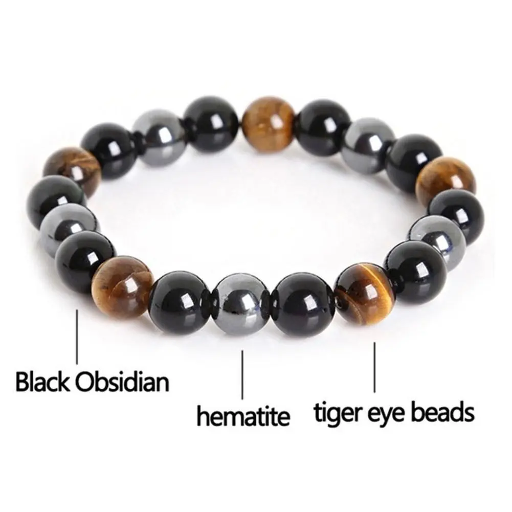 8mm/10mm Tiger Eye Quartz Bracele Natural Stone Beaded Bracelets Tiger Eye Lava Stone Healing Bracelet For Men Women Q5L6