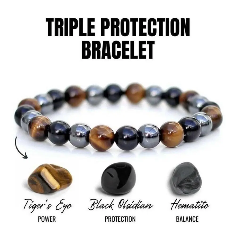 8mm/10mm Tiger Eye Quartz Bracele Natural Stone Beaded Bracelets Tiger Eye Lava Stone Healing Bracelet For Men Women Q5L6