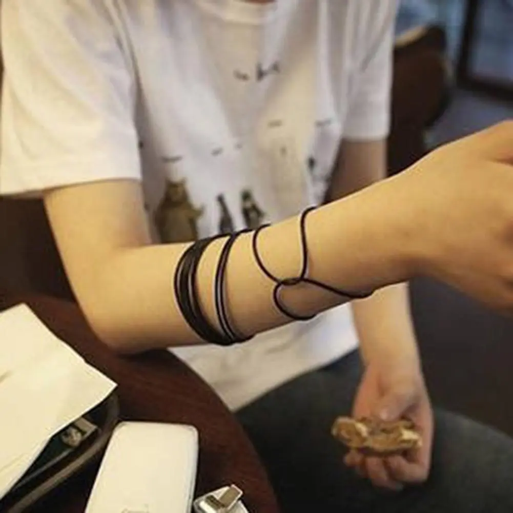 10pcs Black Silicone Thin Bracelets Sports Fashion Wristband Rubber Rings Hair Rings Rubber Bands Men Women Accessories