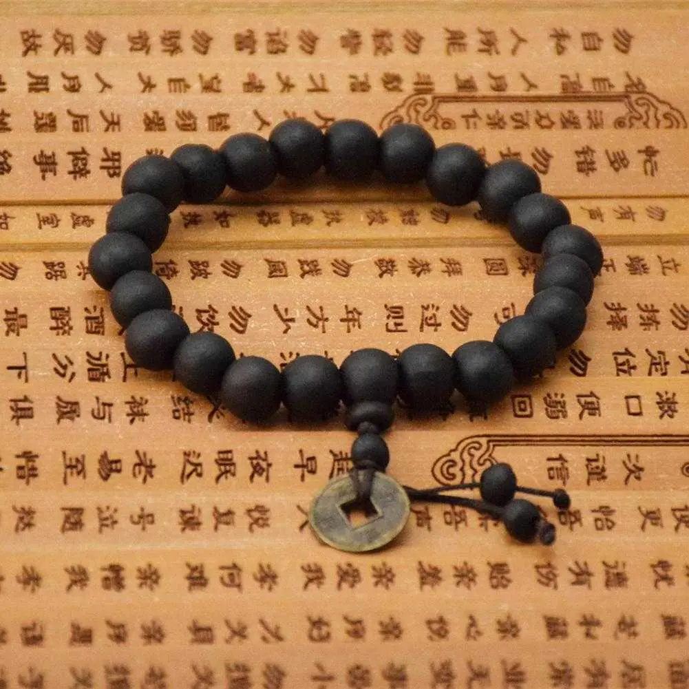 Feng Shui Wealth Bracelet Good Luck Bracelet Black Obsidian Stone Crystal Beads Bracelet for Women Men Prayer Jewelry Gift
