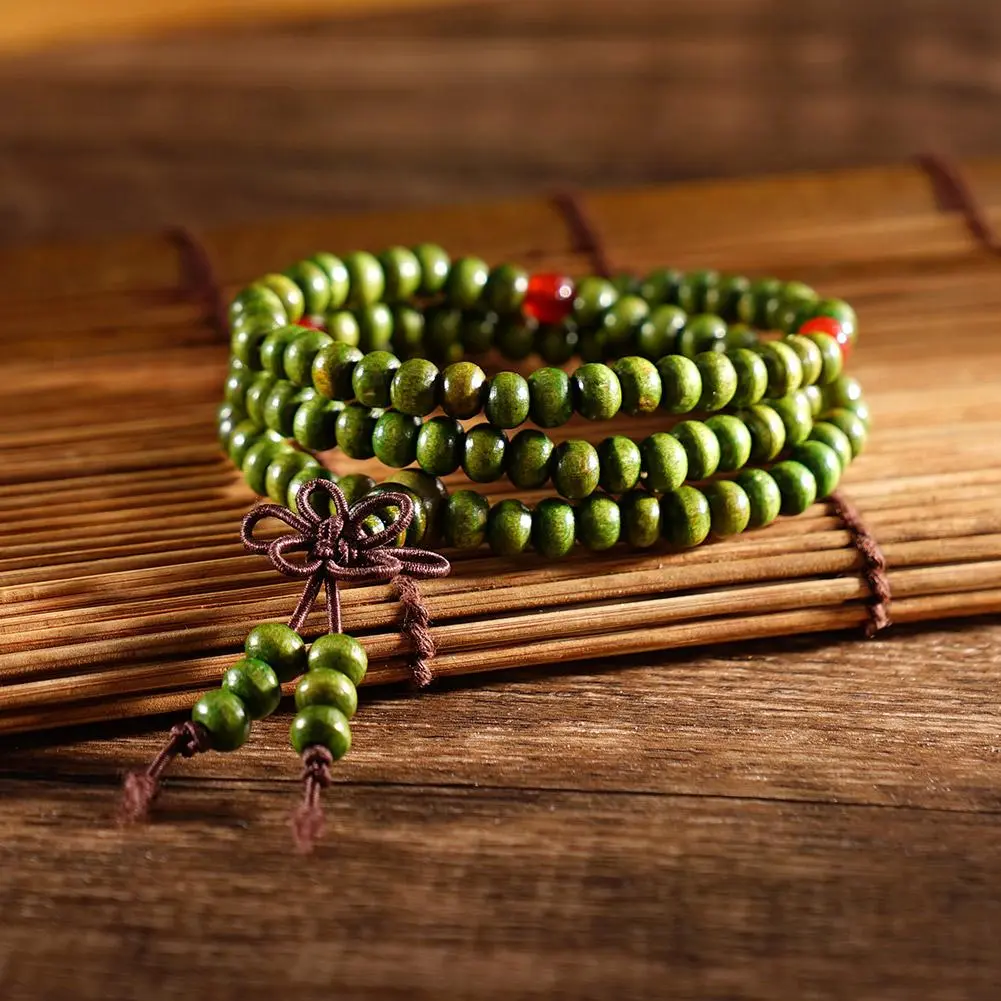 6mm Natural Sandalwood Buddhist Buddha Meditation 108 Beads Wood Prayer Bead Mala Bracelet Women Men Jewelry