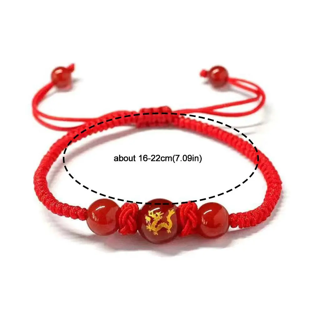 Chinese Style Dragon Bracelet 2025 Snake Dragon Year Lucky Red Rope Bracelet Xmas Near Year Gift