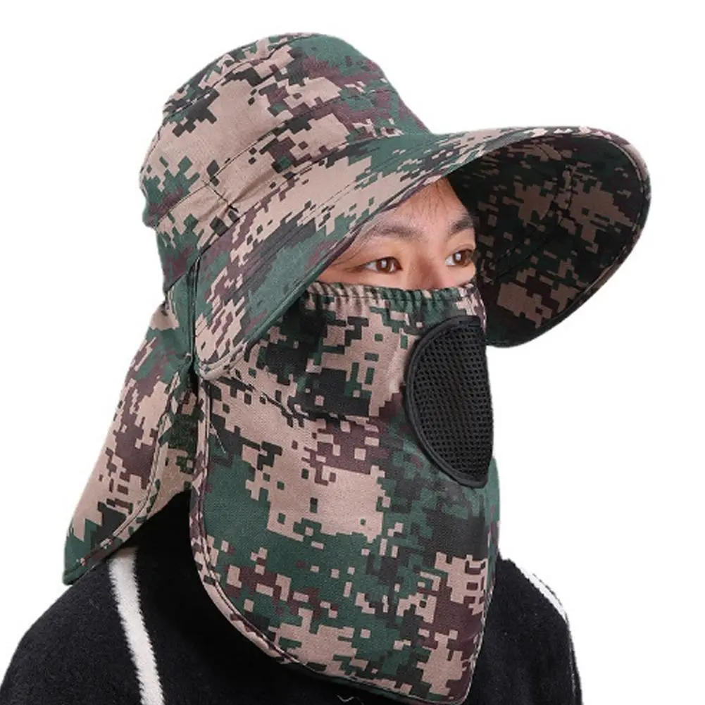 Summer Men Outdoor Sun Protection and Anti Splashing Women Sun Shading Anti Ultraviolet Fisherman Hats Shawl Outdoor Cap Unisex