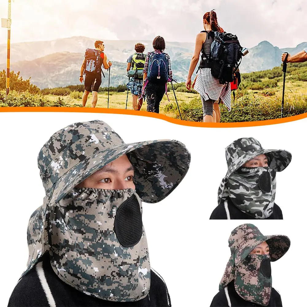 Summer Men Outdoor Sun Protection and Anti Splashing Women Sun Shading Anti Ultraviolet Fisherman Hats Shawl Outdoor Cap Unisex