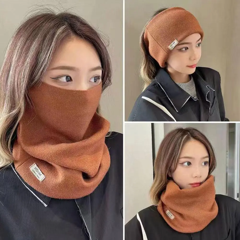 Winter Warm Mask for Women Plush Thickened Neck Protection Face Cover Adjustable Outdoor Sport Cycling Windproof Ski Scarf Masks
