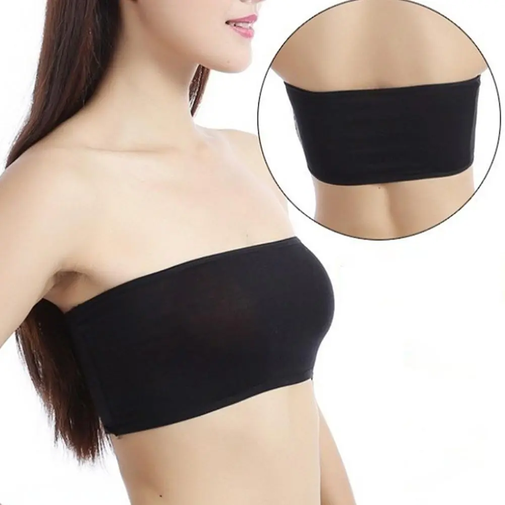 Traceless Beautiful Back Underwear Women's Belt Chest Top Shoulder Tube One Pad No Strap Prevent To No Shoulder Steel T6K7