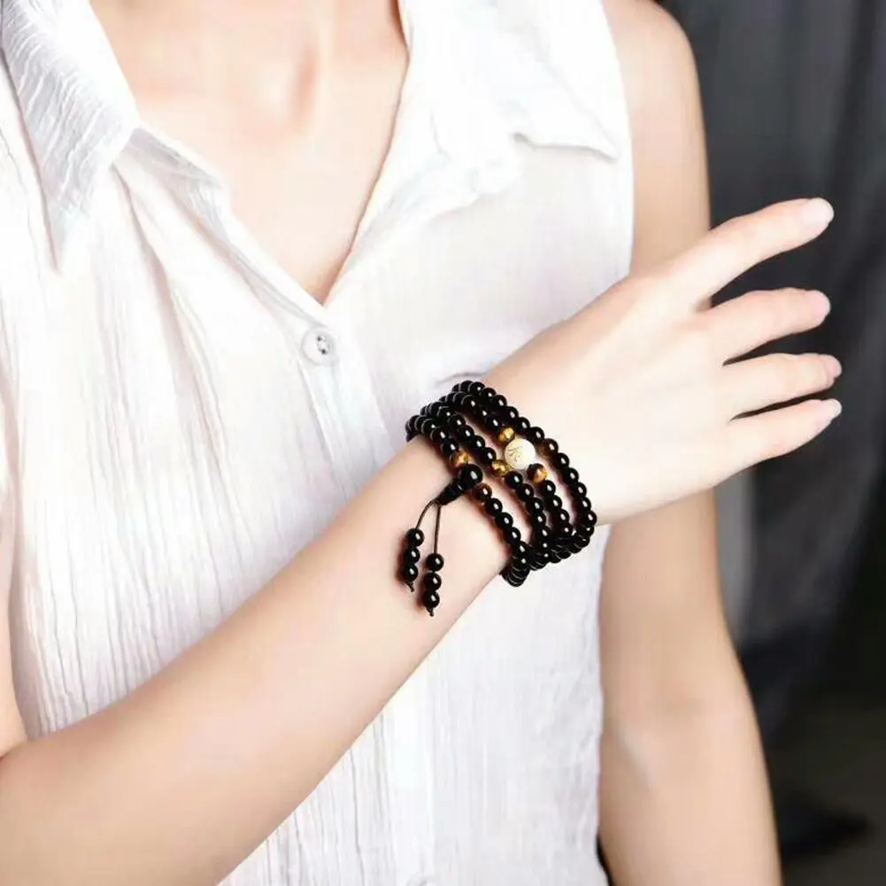 1PC Natural Stone Black Obsidian Magnetic Therapy Bracelet Weight Unisex Bracelet Slimmy Loss Health Care