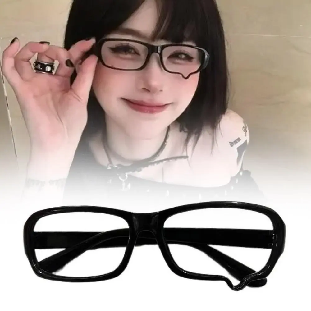 Fashion Unisex Black Eyeglass Frame No Lenses Anime Crying Dripping Tears Glasses Vintage Kawaii Party Gift Cosplay Accessories