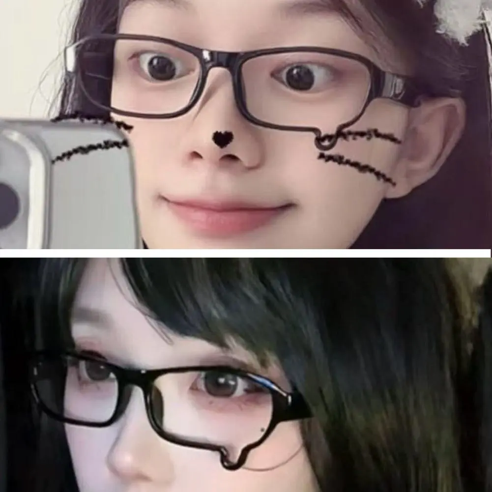 Fashion Unisex Black Eyeglass Frame No Lenses Anime Crying Dripping Tears Glasses Vintage Kawaii Party Gift Cosplay Accessories
