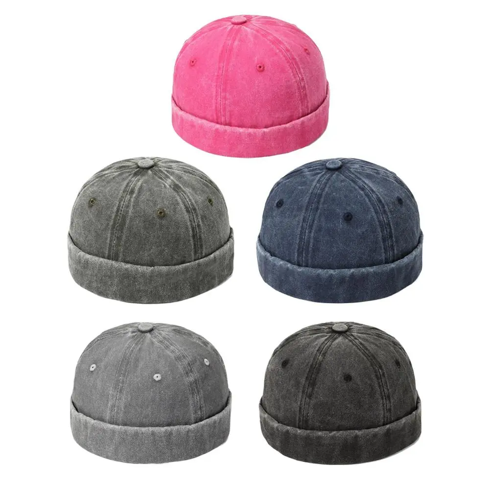 Summer Male Melon Skin Caps Spring Brimless Cap Men Solid Color Beanie Hat Adjustable Skullcap Unisex Streetwear Hats Dome Hat