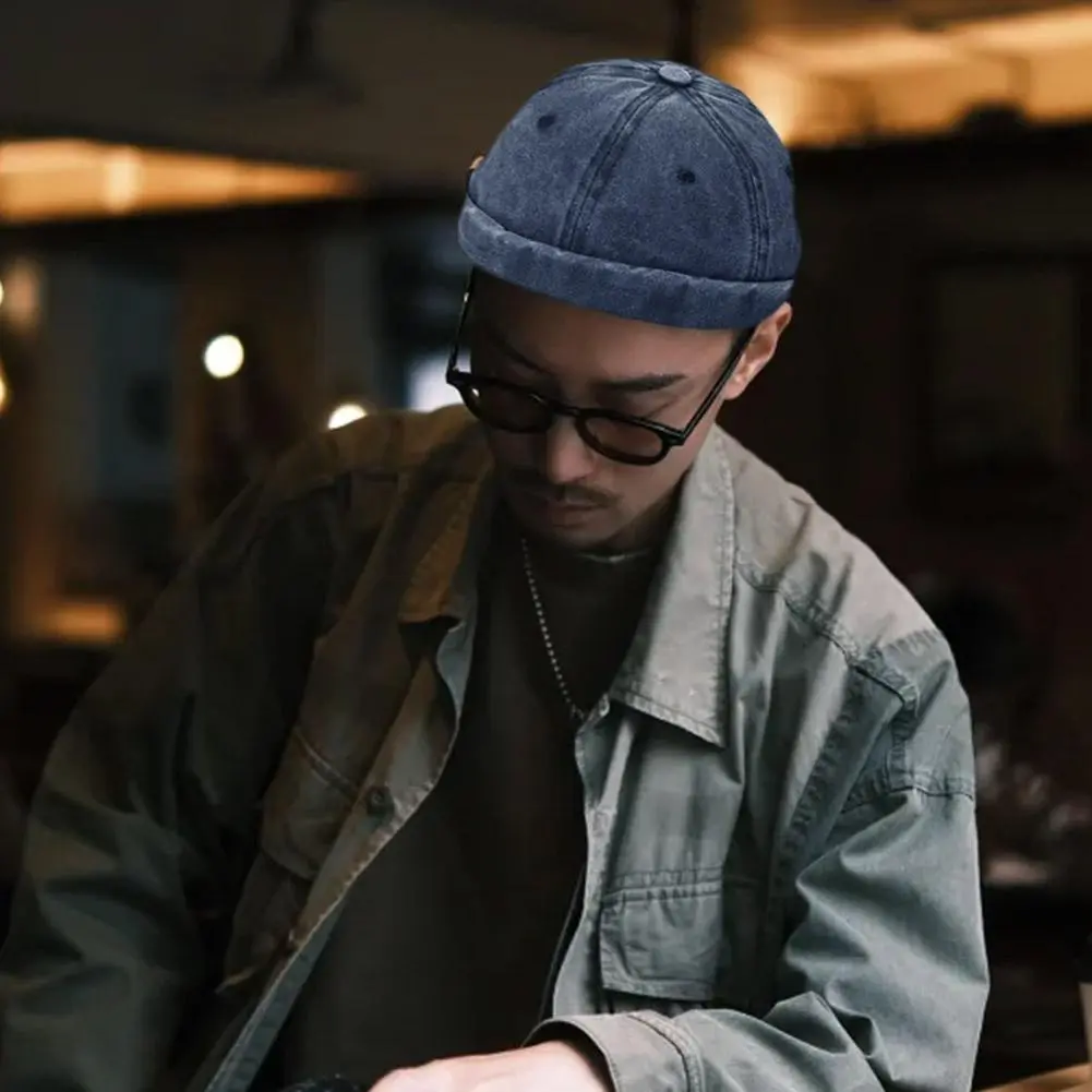 Summer Male Melon Skin Caps Spring Brimless Cap Men Solid Color Beanie Hat Adjustable Skullcap Unisex Streetwear Hats Dome Hat