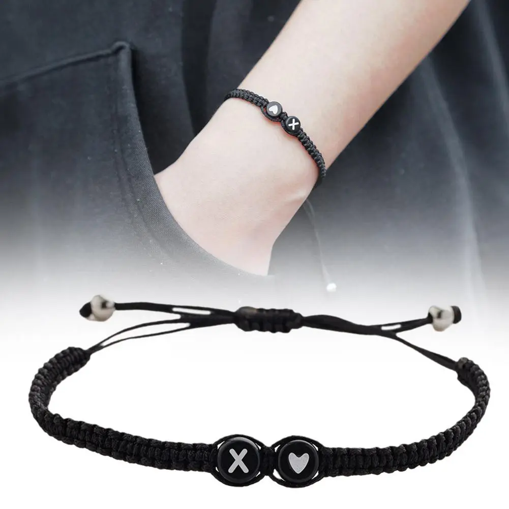 26 Letters Initial Heart Bracelets Handmade Adjustable A-Z Name Braided Bracelets For Women Men Friendship Jewelry  Accessories