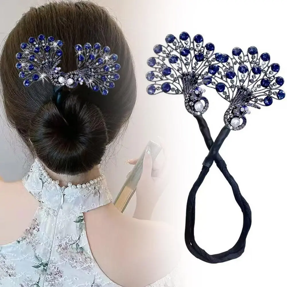 2025 Elegant Korean Style Peacock Shape Hair Bun Maker Lady Girls Twist Hair Hairpin Women Clips Headwear Accessories Popul F4K7