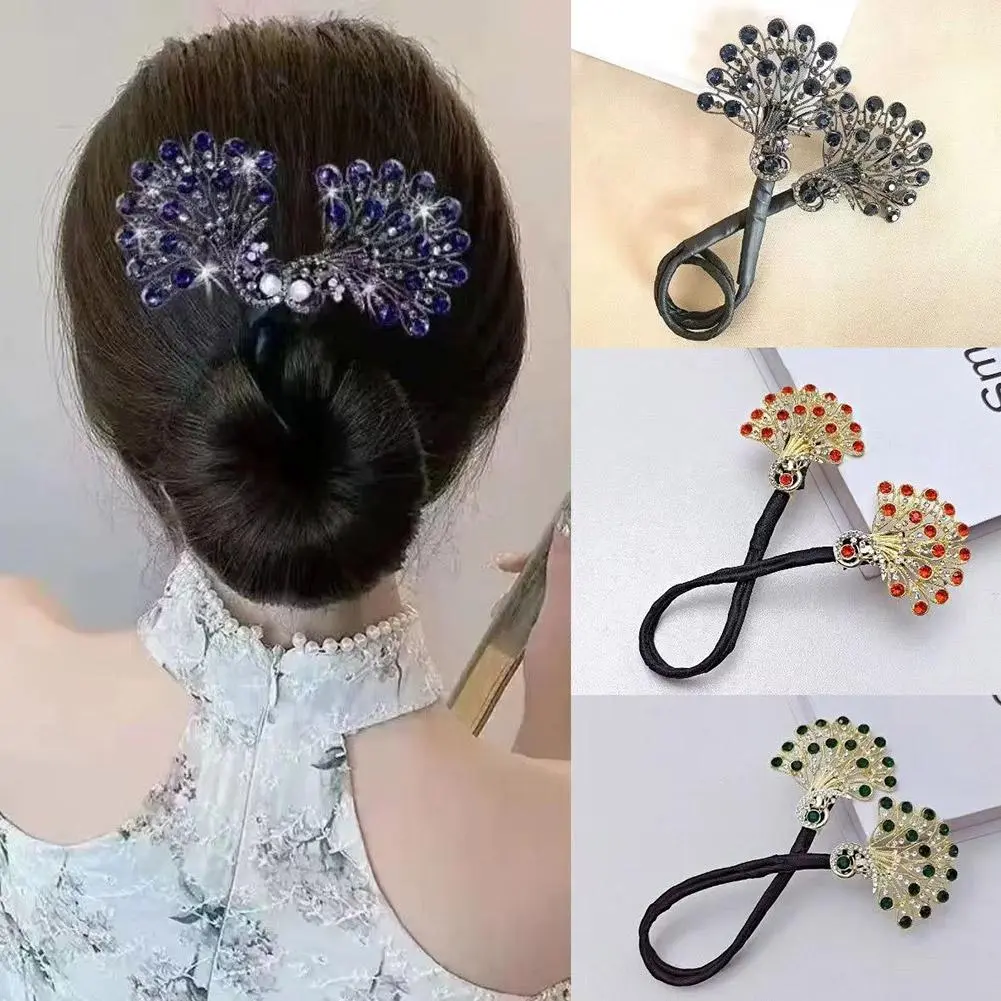 2025 Elegant Korean Style Peacock Shape Hair Bun Maker Lady Girls Twist Hair Hairpin Women Clips Headwear Accessories Popul F4K7