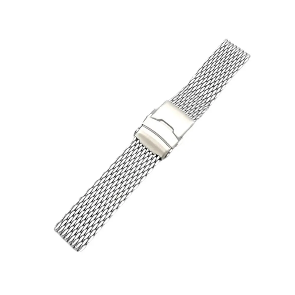 18/20/22/24mm Steel Dive Shark Mesh For Milanese Watch Bracelet Strap Band Weaving Double Snap Strap Woven Watch Straps