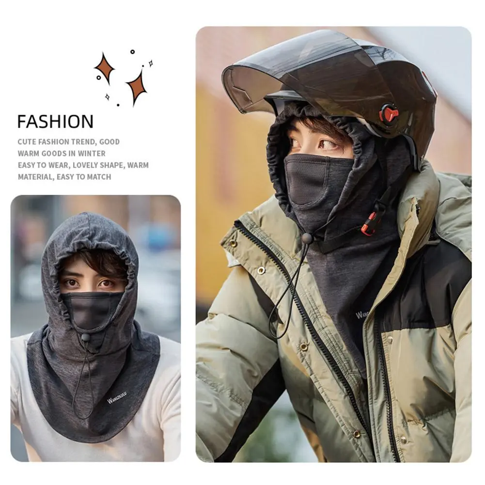 Winter Warm Balaclava Cycling Cap Outdoor Sports Windproof Cap Ski Bib Polar Fleece Cold-proof Motorcycle Bicycle Hat Men Women